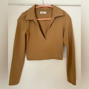 Aritzia Babaton Contour Polo Long Sleeve shirt